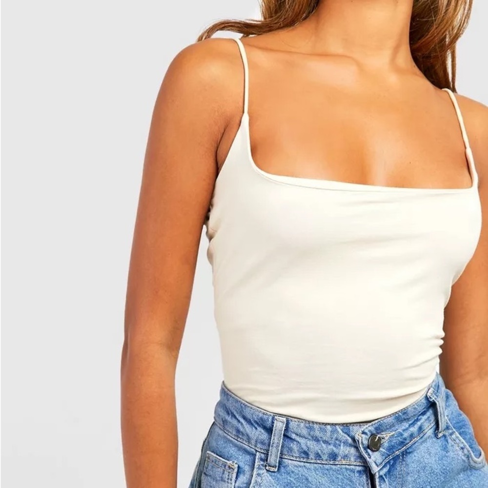 Boohoo // Basic Cotton Strappy Bodysuit